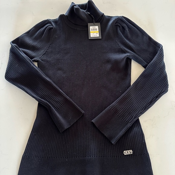 DKNY Ribbed turtleneck sweater puffer sleeve - Picture 3 of 6